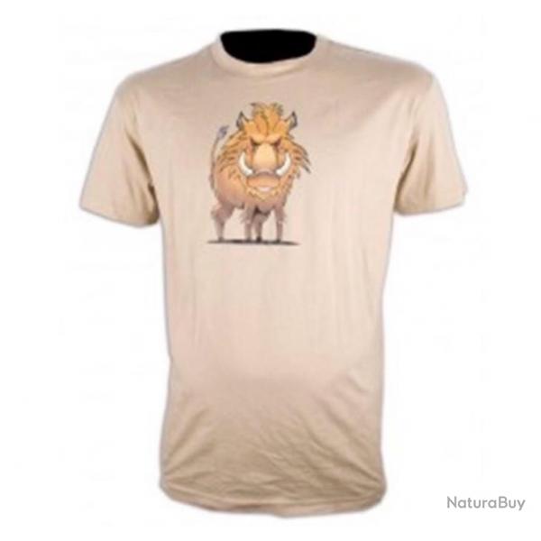 Tee-shirt humoristique Somlys couleur sable taille M