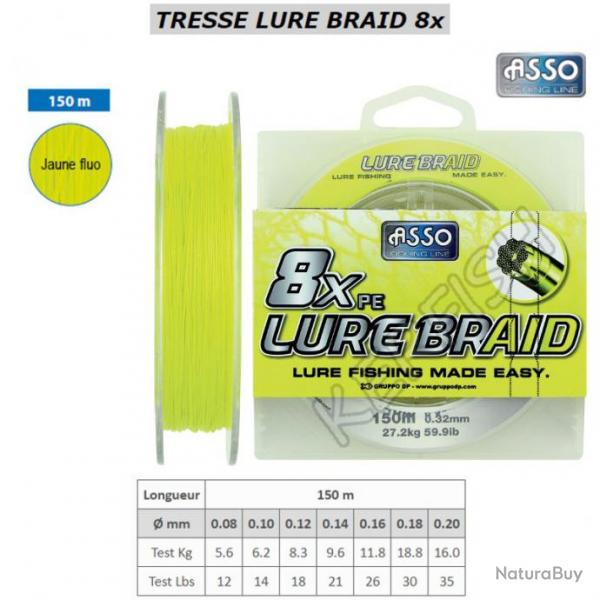TRESSE LURE BRAID 8x ASSO 0.14