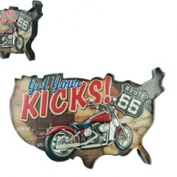 Enseigne vintage 3D à Led / Get You Kicks Moto