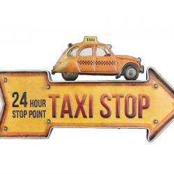 Enseigne vintage 3D à Led / Fleche Taxi Stop Deudeuch