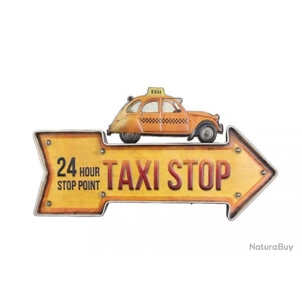 Enseigne vintage 3D  Led / Fleche Taxi Stop Deudeuch
