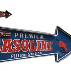 Enseigne vintage 3D à Led / Fleche Premium Gasoline