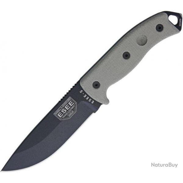 Couteau Esee Model 5 Lame Acier Carbone 1095 Made In USA ES5PKOBK - COUTEAU Seul - SANS ETUI
