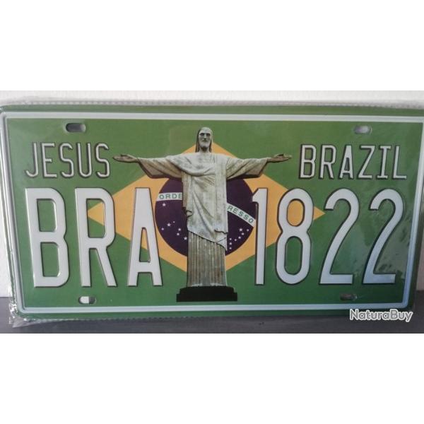 Rare plaque tle BRAZIL 1822 JESUS BRESIL style EMAIL 15X31 vintage RIO JANEIRO