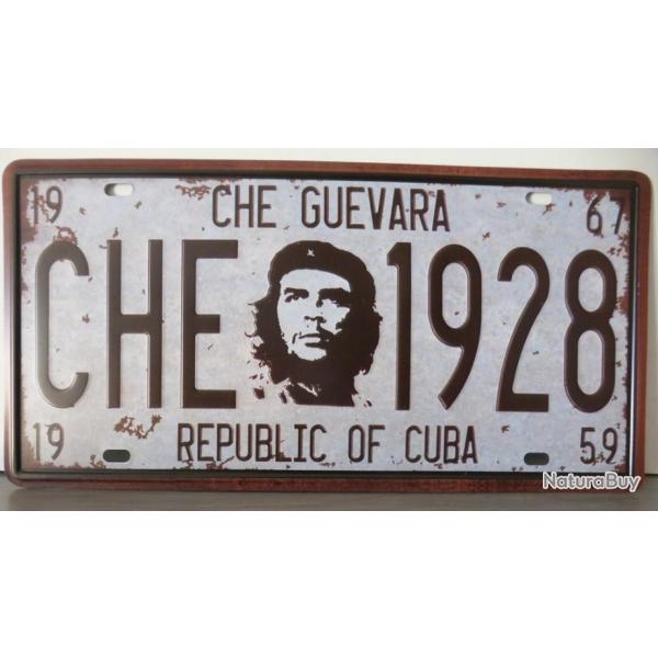 Rare plaque tle CHE GUEVARA 1928 CUBA style EMAIL 15X31 cms VINTAGE REVOLUCION REVOLUTION blanche