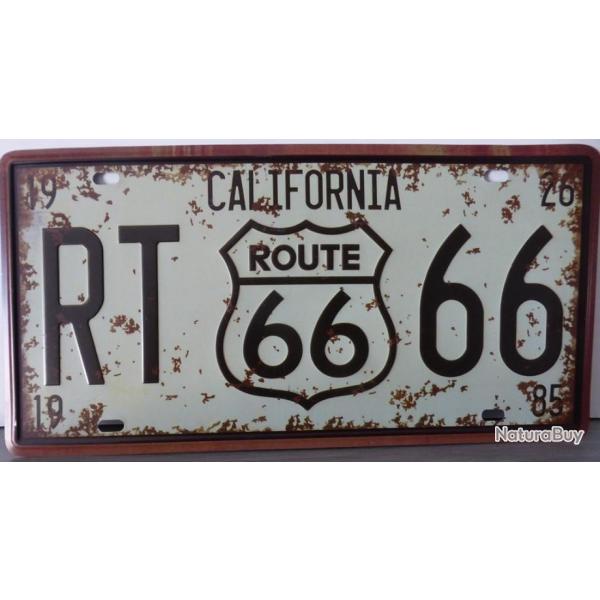 Rare plaque tle ROUTE 66 CALIFORNIA RT 66 style EMAIL 15X31cm VINTAGE HARLEY