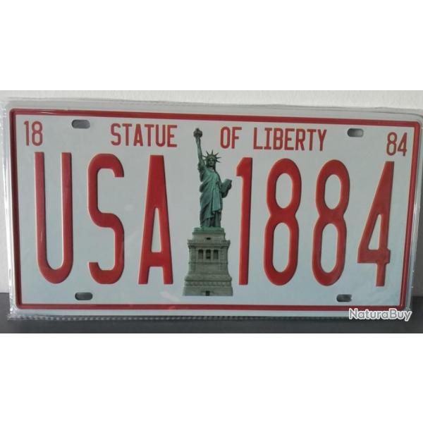 Rare plaque tle NEW YORK STATUE OF LIBERTY USA 1884 style EMAIL 15X31cm vintage