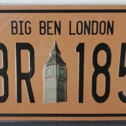 Rare plaque tôle LONDON LONDRES style EMAIL 15X31cm vintage BIG BEN GBR 1859