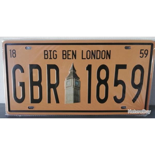 Rare plaque tle LONDON LONDRES style EMAIL 15X31cm vintage BIG BEN GBR 1859