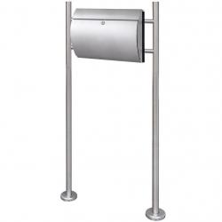 Boite aux lettres design contemporain acier inoxydable sur pieds 120 cm 1002005