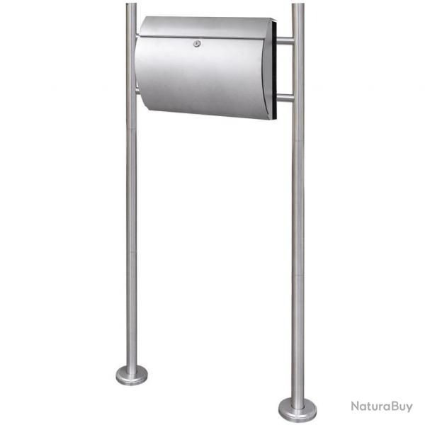 Boite aux lettres design contemporain acier inoxydable sur pieds 120 cm 1002005