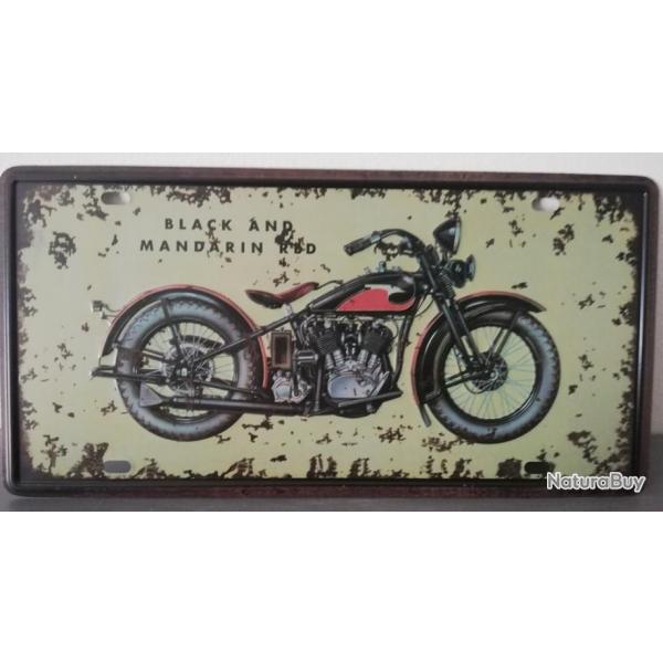 Rare plaque tle HARLEY DAVIDSON BLACK MANDARIN RED style EMAIL 15X30 VINTAGE ROUTE 66