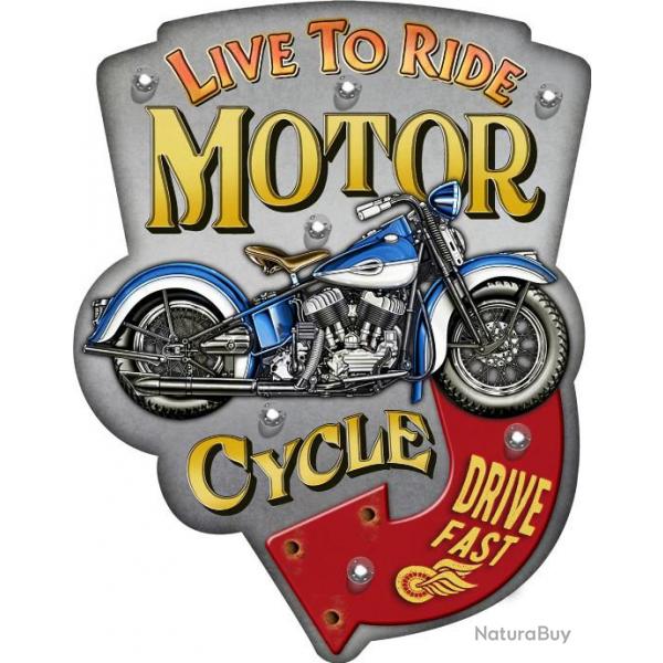 Enseigne vintage 3D  Led / Live TYo Ride Motor
