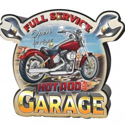 Enseigne vintage 3D à Led / Full Service Hot Rod Garage