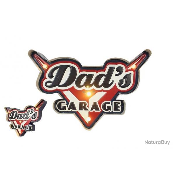 Enseigne vintage 3D  Led   offrir / Dad?s Garage