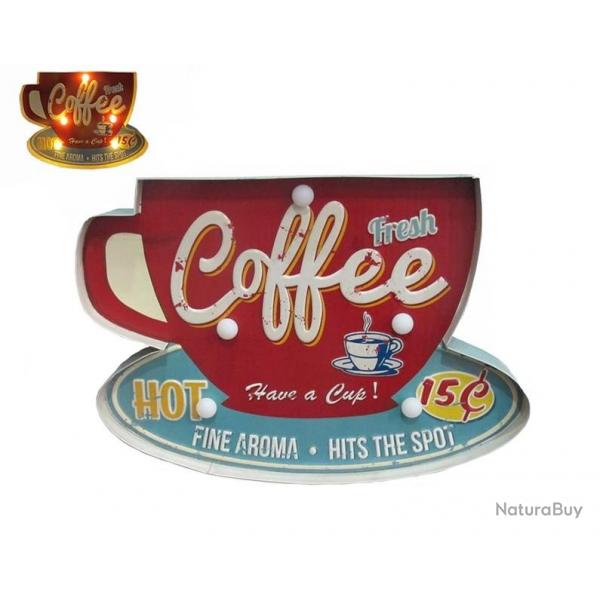 Enseigne vintage 3D  Led / Coffee Fresh