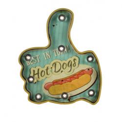 Enseigne métal vintage 3D à Led / Hot Dogs