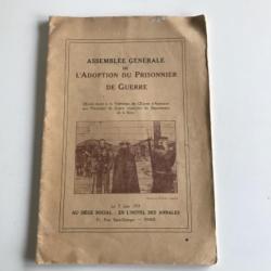 Assemblée Générale de l?Adoption du PRISONNIER DE GUERRE 1919