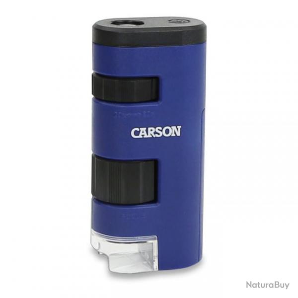 Carson Pocket Microscope De Poche Avec Fonction clairage Par LED Grossissement 20x / 60x (MM-450)