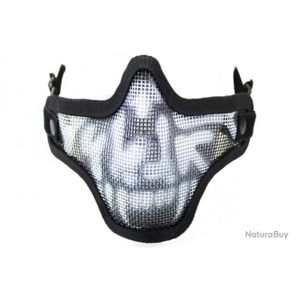 ( Bas de masque grillage shield skull - Noir)Bas de masque grillage shield skull - Noir