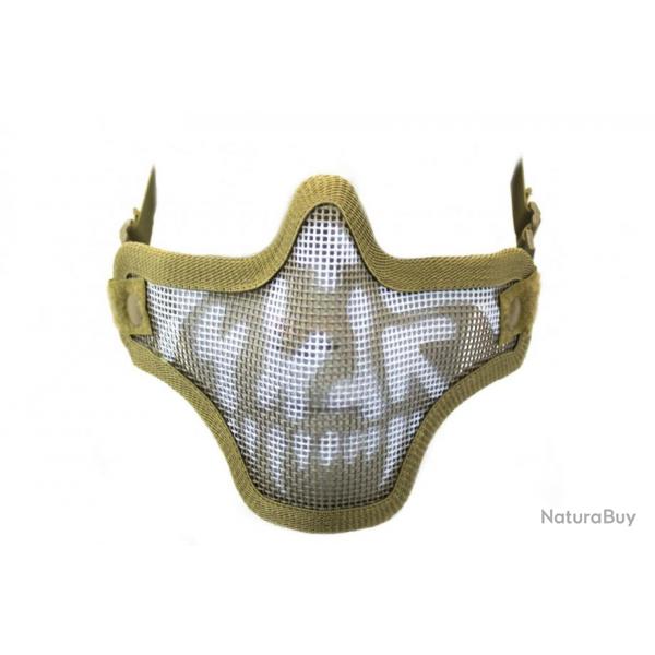 Bas de masque grillage shield skull - tan