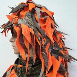 Chapeau QUEYRAS (orange Fluo et Camo Forest) 3D