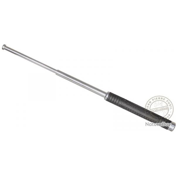 Matraque tlescopique rigide - 20 pouces - Poigne caoutchouc Nickel