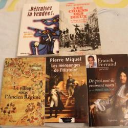 Lot 5 ouvrages histoire, commune, vendée, ancien régime,....