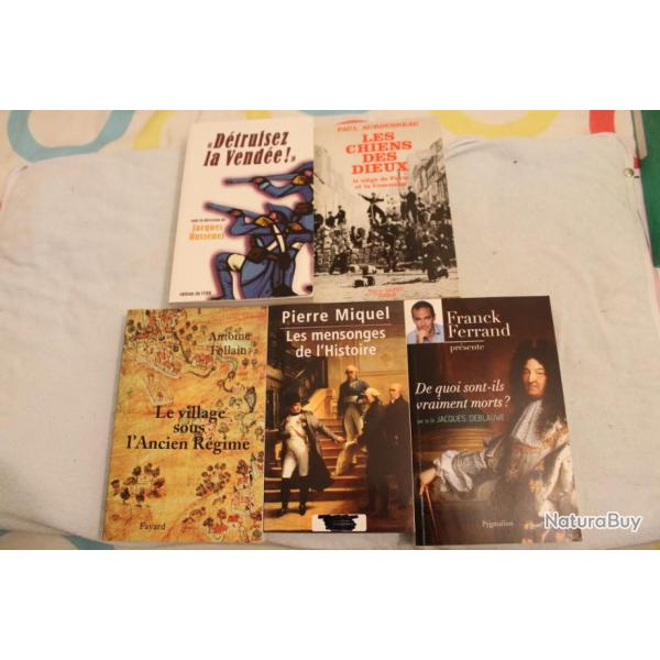 Lot 5 ouvrages histoire, commune, vende, ancien rgime,....