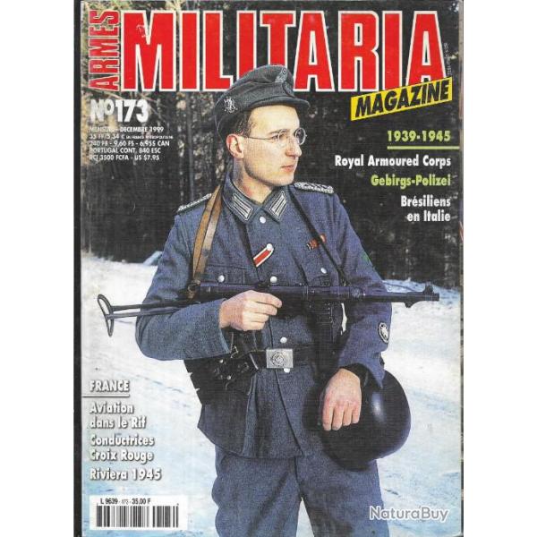 Militaria magazine 173, brsiliens en italie, aviation dans le rif, conductrice croix rouge, gebirgs