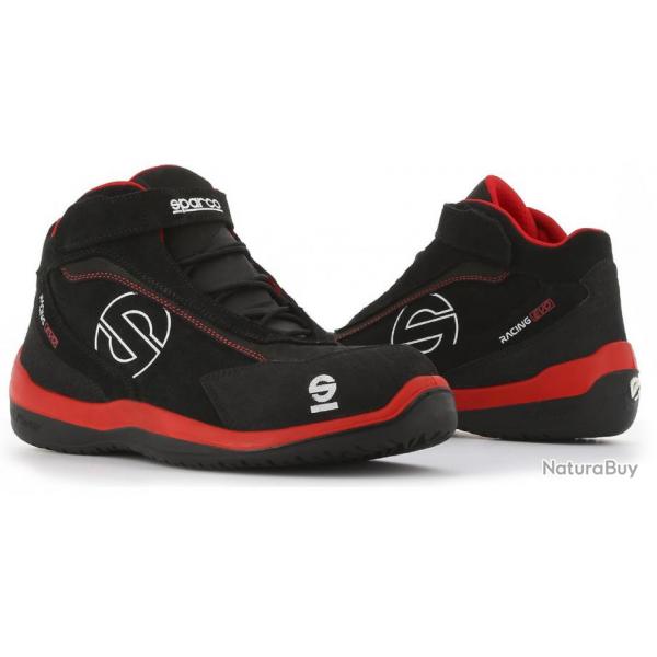 Chaussures de scurit S3 hautes Sparco Teamwork Racing Evo Noir Rouge