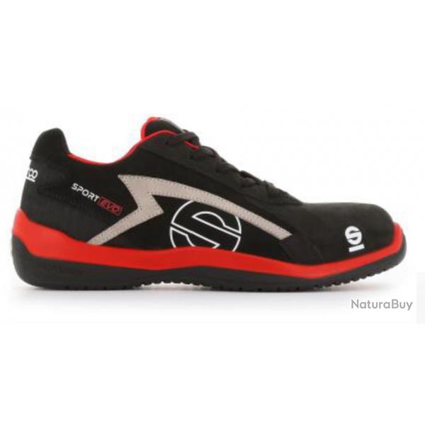 Chaussures de scurit basses S3 SRC Sparco Teamwork Sport Evo Noir Rouge