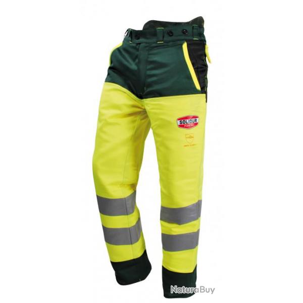 Pantalon anti coupures type A classe 1 haute visibilit SOLIDUR GLOW HVPA HVPAOR Jaune