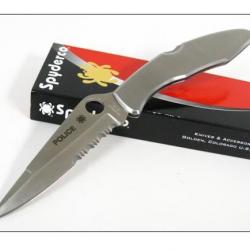Couteau SPYDERCO Stainless POLICE Combo Edge SC7PS VG10