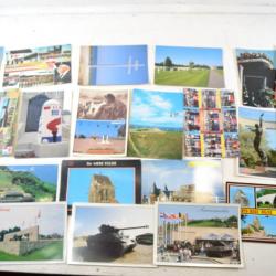 Lot cartes postales Normandie, anniversaires du débarquement, St Mère l'Eglise, Arromanche...(lot B)