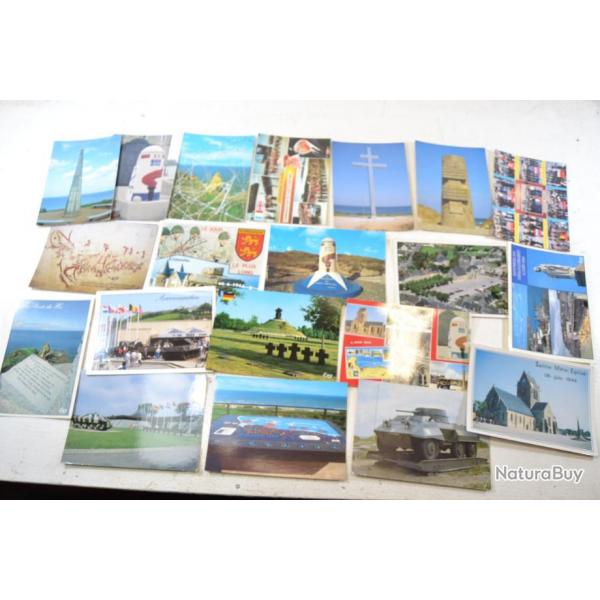Lot cartes postales Normandie, anniversaires du dbarquement, St Mre l'Eglise, Arromanche...(lot C)