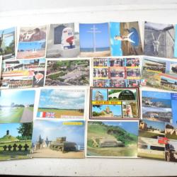 Lot cartes postales Normandie, anniversaires du débarquement, St Mère l'Eglise, Arromanche...(lot D)