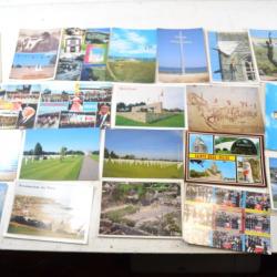 Lot cartes postales Normandie, anniversaires du débarquement, St Mère l'Eglise, Arromanche...(lot H)