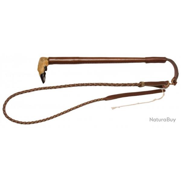 Fouet de chasse luxe manche gain cuir, flotte cuir - Country