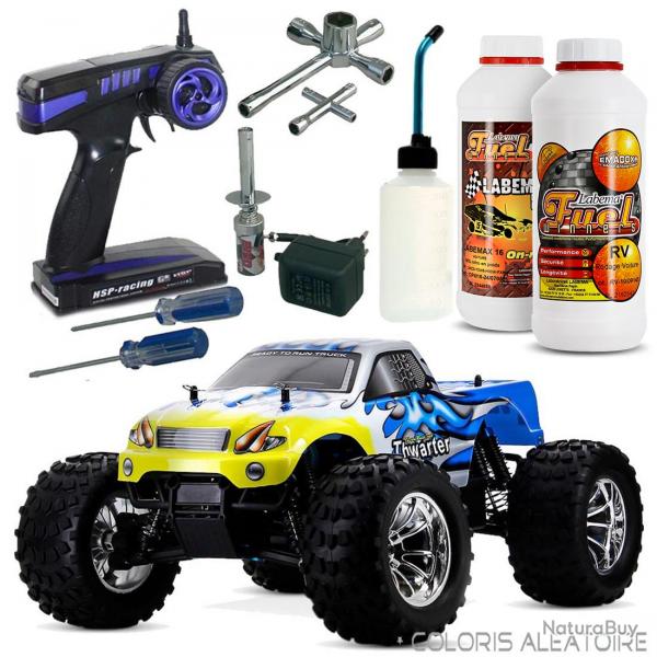 Pack Complet Monster Truck Thermique Thwarter BL 4x4 avec carburant de modelisme et starter kit