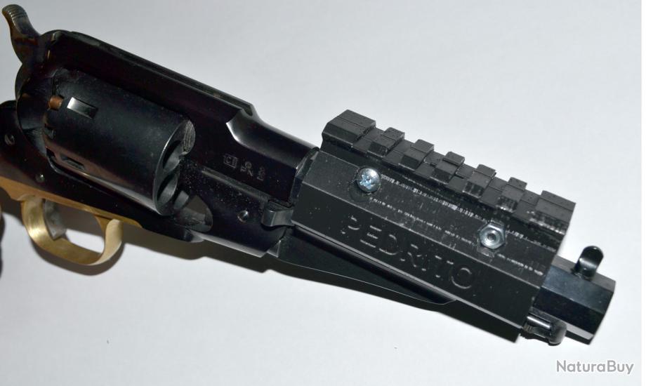 Adaptateur simple rail Picatinny haut remington 1858 8" poudre noire 