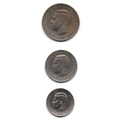 Pièce de Monnaie GRÈCE lot de 3 pièces Drachmes Constantin II / armes couronnées