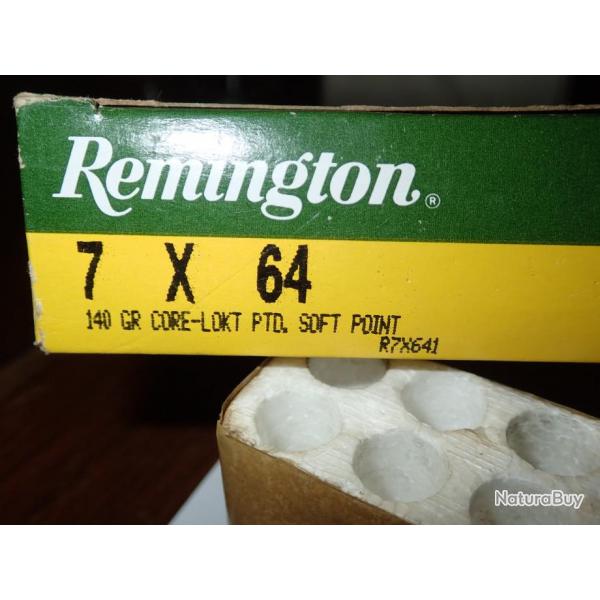 Boite contenant 11 douilles Remington en 7x64