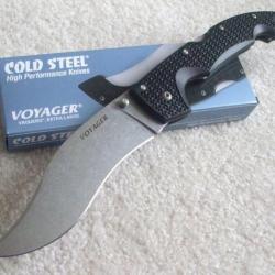 Couteau Cold Steel XL Voyager Vaquero Lame Acier AUS-10A Manche Griv-Ex Tri-Ad Lock Clip CS29AXV - Z