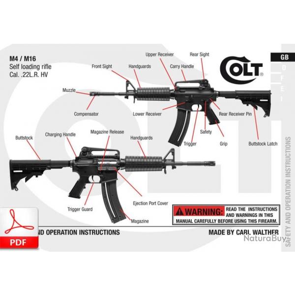 Colt M4 / M16  cal 22 manuel pdf