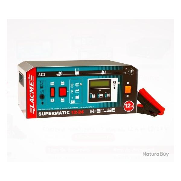 Chargeur batterie intelligent 12A 12V / 24V SUPERMATIC 12-24 Lacme