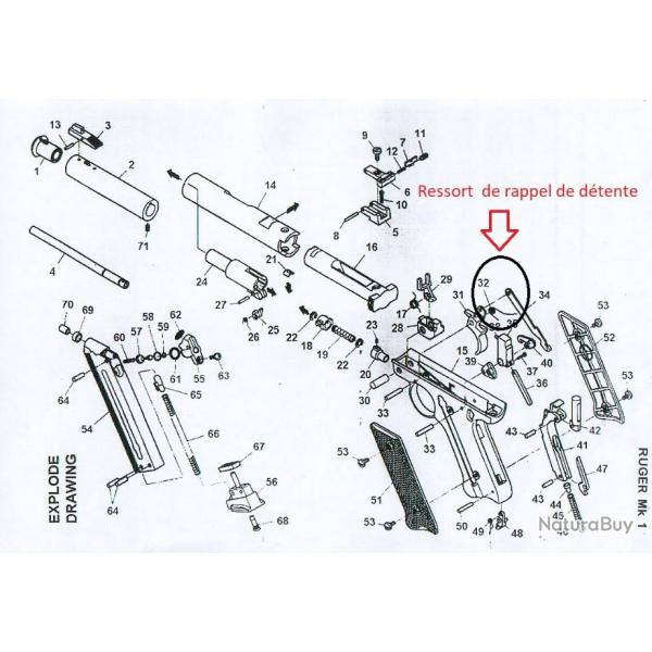 Ressort de dtente Ruger MK1 - SAV1-MK1-32