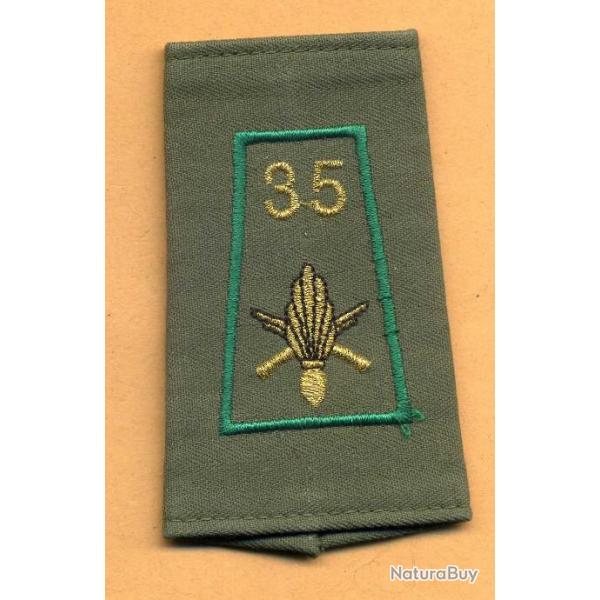 Passant dpaule 35 RI  -  35 Rgiment d'Infanterie   (liser vert)