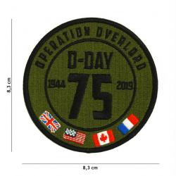 Patch tissus : D-Day 75 years #7105  - brodé  - couleur kaki  -