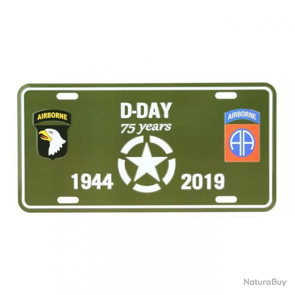 PLAQUE D'IMMATRICULATION EN MTAL - D-DAY 75 YEARS